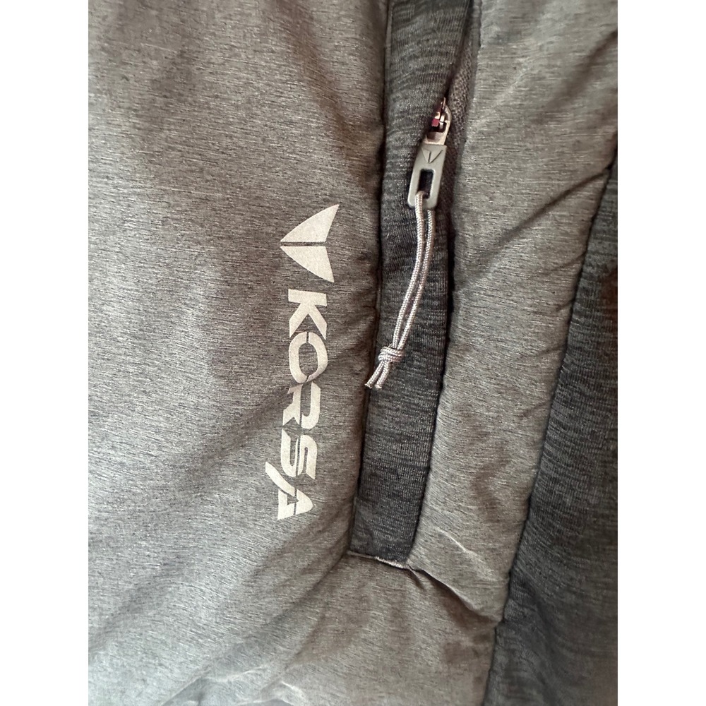 Korsa Road Runner Sports Mens XL Gray Quilted Insulated Running Vest Full Zip